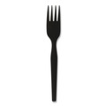 Disposable Forks | Dixie SSPFH51 SmartStock Series-O 6 in. Heavyweight Plastic Cutlery Forks Refill - Black (40/Pack, 24 Packs/Carton) image number 1