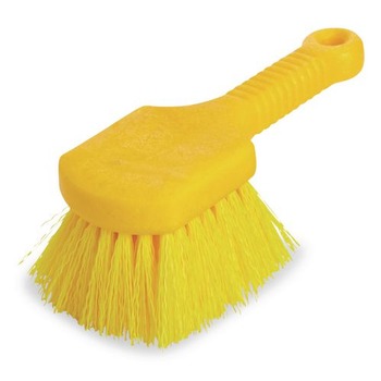 BRUSHES | Rubbermaid Commercial FG9B2900YEL 8 in. Brush 8 in. Gray Plastic Handle Long Handle Scrub - Yellow Synthetic Bristles (6/Carton)