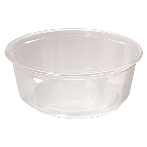 Food Containers & Lids | Fabri-Kal 000000000009505100 4.6 in. Diameter x 1.8 in. h 8 oz Microwavable Plastic Deli Containers - Clear (500/Carton) image number 0