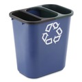 Indoor Waste Receptacles | Rubbermaid Commercial FG295073BLA Rectangular Saddle Basket Recycling Bin - Black image number 3