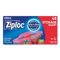 Resealable Bags | Ziploc 351317 1 Quart 1.75 mil. 9.63 in. x 8.5 in. Double Zipper Storage Bags - Clear (9/Carton) image number 4