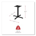 Indoor Dining & Cafe Tables | Alera ALETBH283B Hospitality Series 27.5 in. x 28.5 in. 300 lbs. Capacity Steel Single-Column Bases - Black image number 3