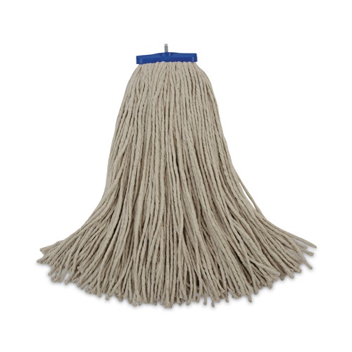 Mop Heads | Boardwalk BWK724CEA 24 oz. Cut-End Lie-Flat Cotton Wet Mop Head - White image number 0