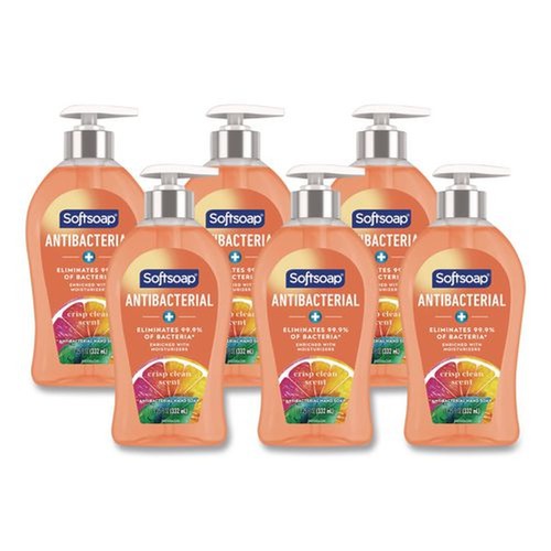 Hand Soaps | Softsoap US03562A 11.25 oz. Pump Bottle Antibacterial Hand Soap - Crisp Clean Scent (6/Carton) image number 0