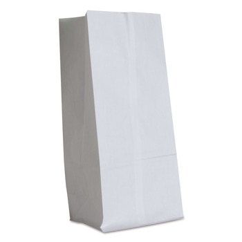 Ross & Wallace Paper Products 120316500PK/BL 7.75 in. x 4.75 in. x 16 in. #16 Size Grocery Paper Bags - White (500/Bundle)