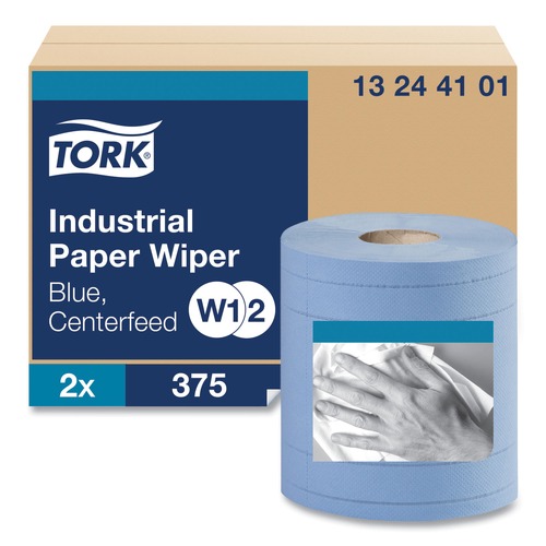 Cleaning Cloths & Wipes | Tork 13244101 4-Ply 11 in. x 15.75 in. Unscented Industrial Paper Wiper - Blue (2/Carton) image number 0