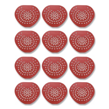 HOSPECO 03901 Health Gards 7.75 in. x 6.88 in. Vinyl Urinal Screen - Cherry Scent Red (1-Dozen)