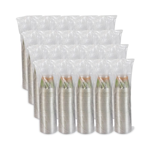 Cups | Dart RTP9RBARE Bare Eco-Forward 9 oz. RPET Cold Cups with ProPlanet Seal - Clear/Green/Orange (20/Carton) image number 0