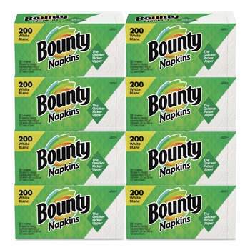 LUNCHEON NAPKINS | Bounty 96595 12-1/10 in. x 12 in. 1-Ply Quilted Napkins - White (8/Carton)