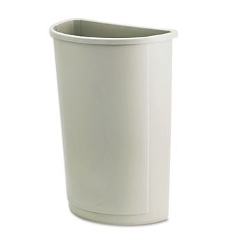 Rubbermaid Commercial FG352000BEIG Untouchable 21 gal Plastic Receptacle - Half-Round Beige