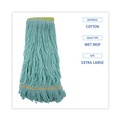 Mop Heads | Boardwalk BWK1200XLCT Ecomop Looped-End Recycled Fibers Mop Head - Extra Large, Green (12/Carton) image number 4