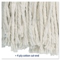 Mop Heads | Boardwalk BWK2020CEA #20 Cut-End Cotton Wet Mop Head - White image number 6