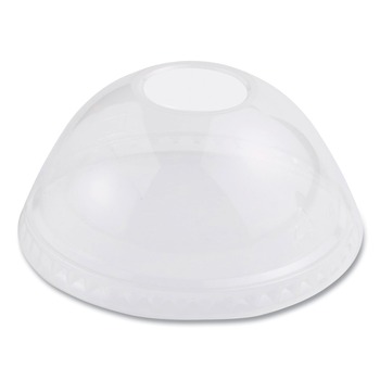 World Centric CPLCS12D PLA Dome Cold Cup Lids - Clear (1,000/Carton)