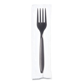 DISPOSABLE FORKS | SOLO RSK1-0004 Reliance Mediumweight Cutlery, Fork - Black (1,000/Carton)
