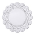 Perforated Roll & Hand Towels | Hoffmaster 500235 6 in. Round Cambridge Lace Doilies - White (1,000/Carton) image number 0