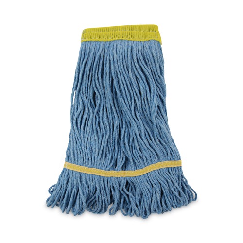 Mop Heads | Boardwalk BWK501BL 5 in. Headband Super Loop Wet Mop Head - Small, Blue (12/Carton) image number 0