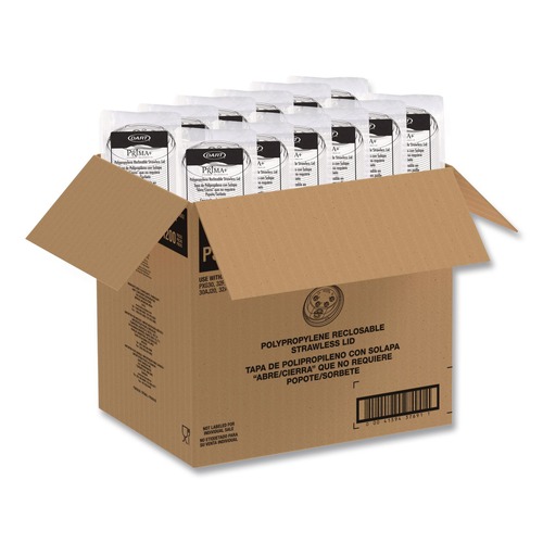 Cup Lids | Dart P3032RSL Prima Strawless Plastic Lids Fits 30 oz. to 32 oz. Cold Cups - Clear (1200/Carton) image number 0