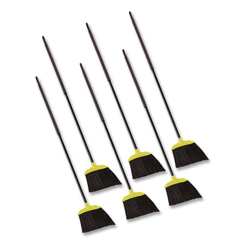 Brooms | Rubbermaid Commercial FG638906BLA 46 in. Smooth Sweep Angled Broom - Jumbo, Black/Yellow (6/Carton) image number 0