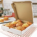 Pizza Boxes | Karat FP-PBF12W 12 in. x 12 in. x 1.97 in. Corrugated Paper Boxes - White/Brown (50/Bundle) image number 8