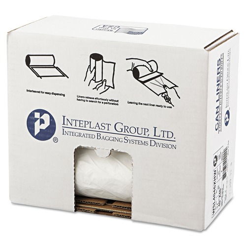 Low-Density Trash Bags | Inteplast Group WSL4046XHW-2 0.7 mil 45 Gallon 40 in. x 46 in. Low-Density Commercial Can Liners - White (100/Carton) image number 0