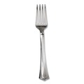 Disposable Forks | WNA REF320FK 7 in. Reflections Heavyweight Plastic Utensils Fork - Silver (40/Pack) image number 2