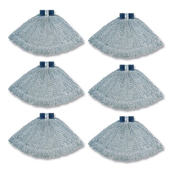 Rubbermaid Commercial FGD51306WH00 Super Stitch 1 in. Blue Headband Cotton/Synthetic Finish Mops - Large White (6/Carton)