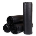 High-Density Trash Bags | Inteplast Group S404822K 45 gal. 22 microns 40 in. x 48 in. High-Density Interleaved Commercial Can Liners - Black (25 Bags/Roll, 6 Rolls/Carton) image number 0