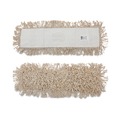 Floor Dusters & Accessories | Boardwalk BWKM245C 24 in. x 5 in. Cotton Head 60 in. Wood Handle Cotton Dry Mopping Kit - Natural (1-Kit) image number 1