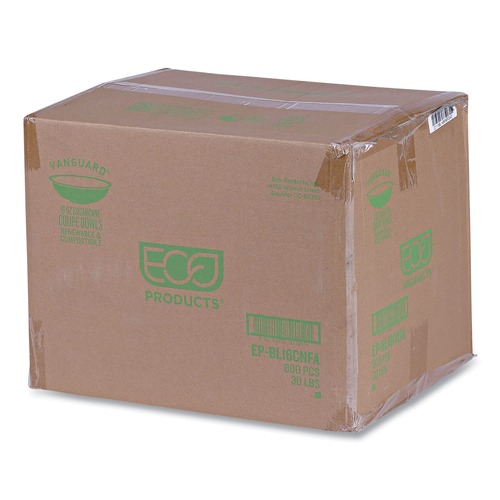Bowls | Eco-Products EP-BL16CNFA Vanguard 16 oz. Renewable and Compostable Sugarcane Bowls - White (800/Carton) image number 0