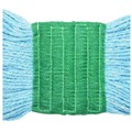 Mop Heads | Boardwalk BWK502BLEA 5 in. Headband Super Loop Cotton/Synthetic Fiber Wet Mop Heads - Blue, Medium image number 4
