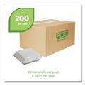 Food Containers & Lids | Eco-Products EP-HC91NFA Vanguard 9 in. x 9 in. x 3 in. 1-Compartment Renewable and Compostable Sugarcane Clamshells - White (200/Carton) image number 1