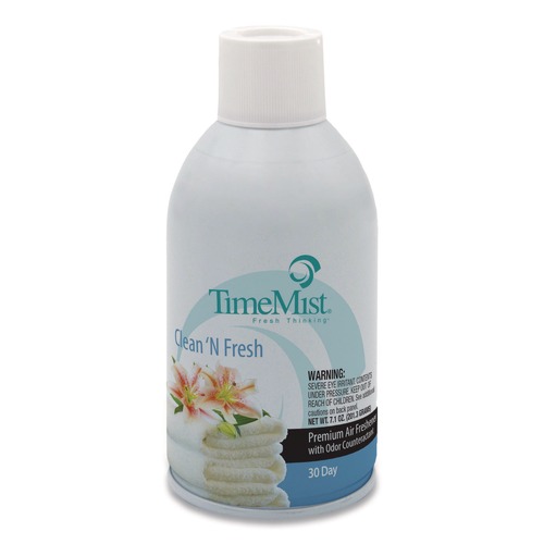 Air Fresheners & Odor Eliminators | TimeMist 1042771 6.6 oz. Aerosol Spray Premium Metered Air Freshener Refills - Clean N Fresh image number 0