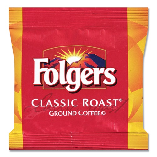 Coffee - Caffeinated | Folgers 2550006125 0.9 oz. Classic Roast Coffee Fractional Packs (36/Carton) image number 0