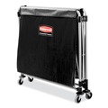 Carts | Rubbermaid Commercial 1881750 9.96 cu ft. 24.1 in. x 35.7 in. x 34 in. Collapsible X-Cart - Black/Silver image number 2