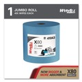 Perforated Roll & Hand Towels | WypAll 41043 Power Clean X80 12.4 in. x 12.2 in. Jumbo Roll Heavy Duty Cloths - Blue (475/Roll) image number 1