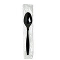 Disposable Spoons | Dixie TH53C7 Individually Wrapped Heavyweight Polystyrene Teaspoons - Black (1000/Carton) image number 3