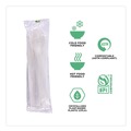 Cutlery Kits | Eco-Products EP-S015 Plantware Compostable Fork/Knife/Napkin/Spoon Cutlery Kit - Pearl White (250/Carton) image number 7