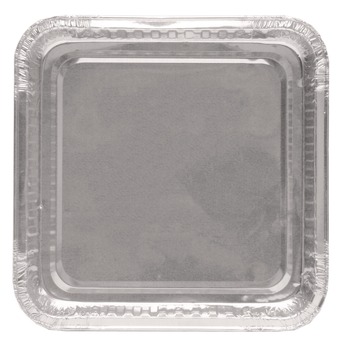 Handi-Foil 4048-35-500 7.88 in. x 7.88 in. x 1.31 in. Aluminum 8 in. Square Cake Pan - Silver (500/Carton)