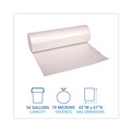 High-Density Trash Bags | Boardwalk V8647ENKR01 43 in. x 47 in. 56 gal. 19 Microns High-Density Can Liners - Natural (150/Carton) image number 4