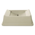 Waste Receptacle Lids | Rubbermaid Commercial FG266400BEIG 20.13 in. Plastic Untouchable Square Swing Top Lid - Beige image number 2