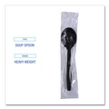 Disposable Spoons | Boardwalk BWKSSHWPPBIW Heavyweight Wrapped Polypropylene Soup Spoons - Black (1000/Carton) image number 5