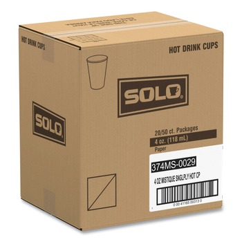 SOLO 374MS-0029 4 oz. Mistique Design Single Sided Poly Paper Hot Cups (1000/Carton)