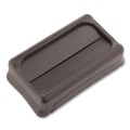 Waste Receptacle Lids | Rubbermaid Commercial FG267360BLA Slim Jim 11.38 in. x 20.5 in. x 5 in. Swing Lid - Black image number 2