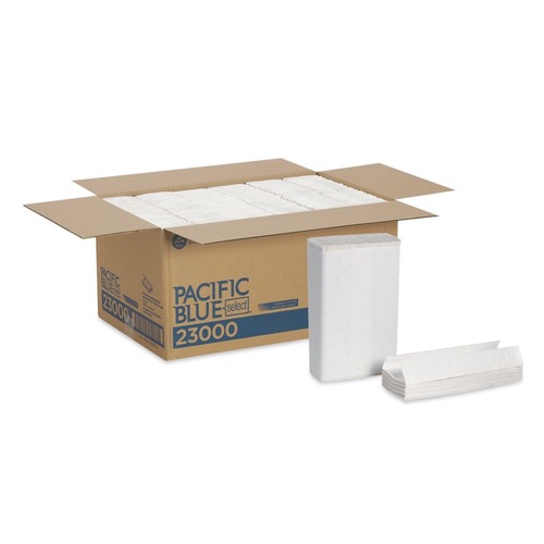 Perforated Roll & Hand Towels | Georgia Pacific Professional 23000 10.1 in. x 12.7 in. 2-Ply Pacific Blue Select C-Fold Paper Towels - White (1440/Carton) image number 0