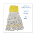 Mop Heads | Boardwalk BWK501WH 5 in. Headband Cotton/Synthetic Super Loop Wet Mop Head - Small, White (12/Carton) image number 4