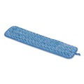 Mop Heads | Rubbermaid Commercial FGQ41100BL00 24 in. Long Split Nylon/Polyester Blend Microfiber Wet Room Pads - Blue (12/Carton) image number 2