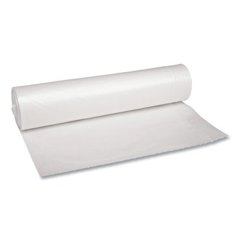 Boardwalk X8046SCKR01 40 in. x 46 in. 45-Gallon 1.1 mil. Perforated Recycled Low-Density Polyethylene Can Liners - Clear (100/Carton)