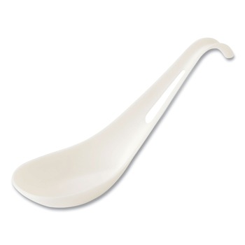 TABLETOP | World Centric SP-TP-AS Plastic Asian Soup Spoon TPLA Compostable Cutlery - White (500/Carton)
