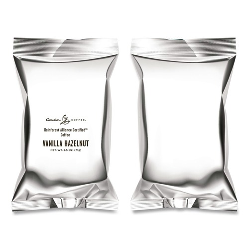 Coffee - Caffeinated | Caribou Coffee 042765 2.5 oz Fractional Pack - Vanilla Hazelnut (18/Carton) image number 0