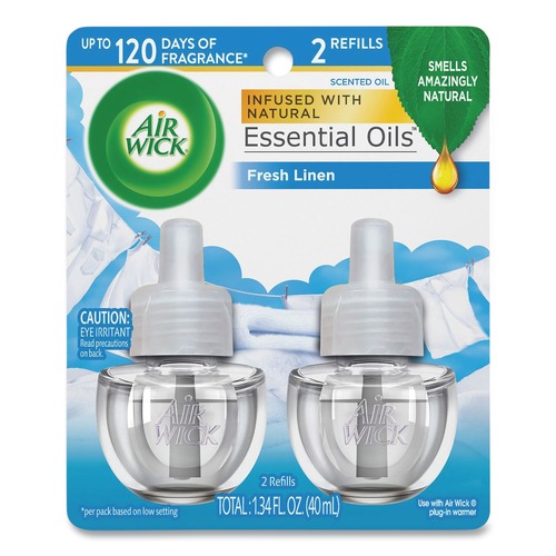 Metered Dispenser Refills | Air Wick 62338-82291 0.67 oz Scented Oil Refill - Fresh Linen (2/Pack) image number 0